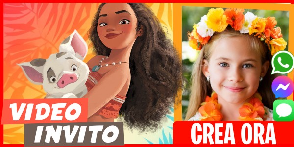 Crea Video Invito Festa in costume di Moana