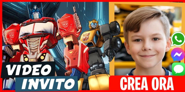Crea Video Invito Festa del Pigiama dei Transformers