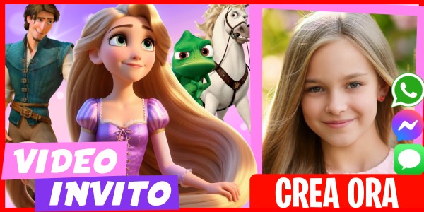 Crea Video Invito Compleanno di Rapunzel