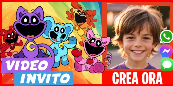 Crea Video Invito Compleanno di Creature Sorridenti