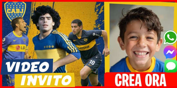 Crea Video Invito Tessera Cavani del Boca Juniors