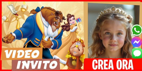 Crea Video Invito Modello La Bella e la Bestia
