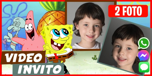 Crea Video Invito Compleanno virtuale di Spongebob
