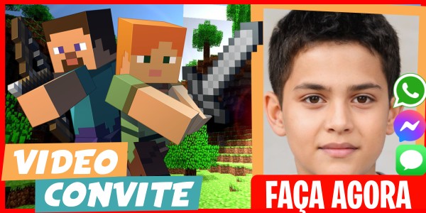 Faça um Video Convite Minecraft Festa Temática