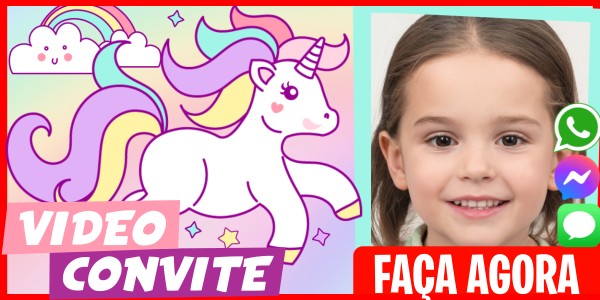 Faça um Video Convite Festa de Pijama do Unicórnio