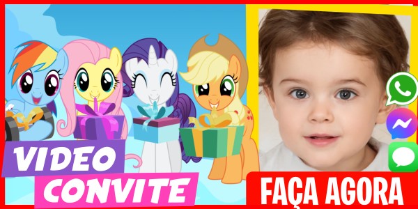 Faça um Video Convite Festa na Piscina do Meu Pequeno Pônei