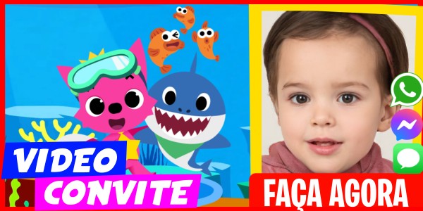 Faça um Video Convite Festa do Pijama Baby Shark