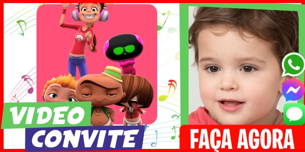 Faça um Video Convite Festa musical do Mini Beat Power Rockers