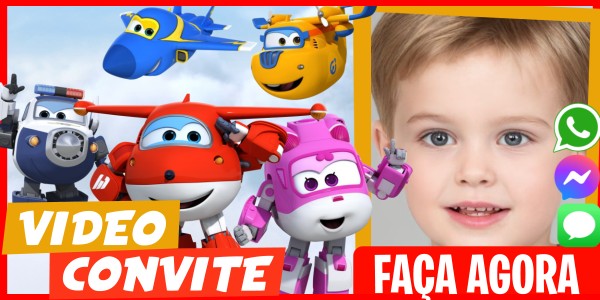 Faça um Video Convite Festa do Pijama Super Wings