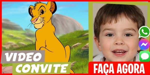 Faça um Video Convite Festa do Sorvete do Rei Leão