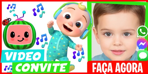 Faça um Video Convite Festa na piscina Cocomelon