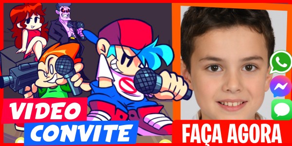 Faça um Video Convite Festa de Videogame Friday Night Funkin