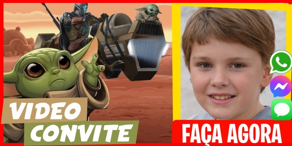 Faça um Video Convite Festa a Fantasia de Baby Yoda Mandaloriano