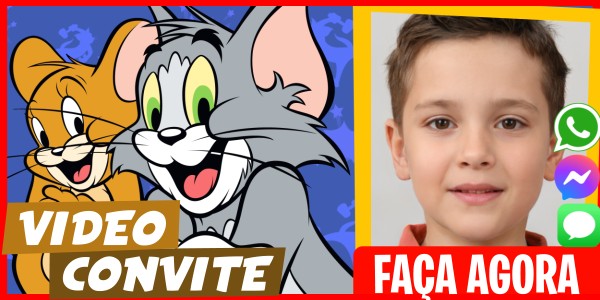 Faça um Video Convite Festa Surpresa do Tom e Jerry
