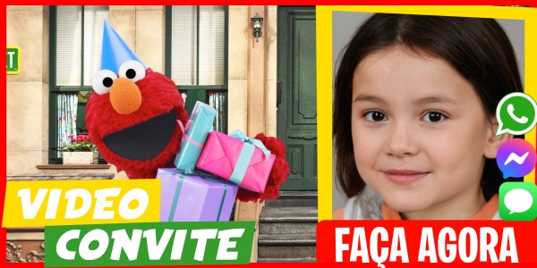 Faça um Video Convite Surpresa de Aniversário Elmo Vila Sésamo