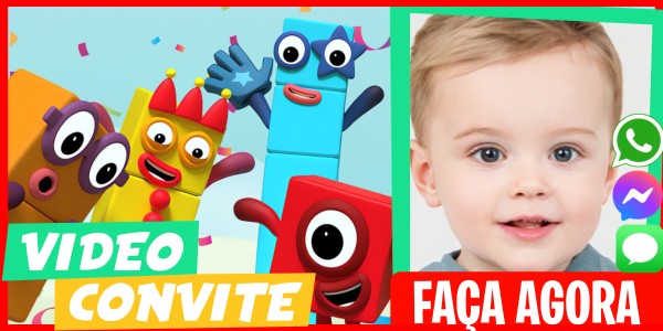 Faça um Video Convite Festa Numberblocks