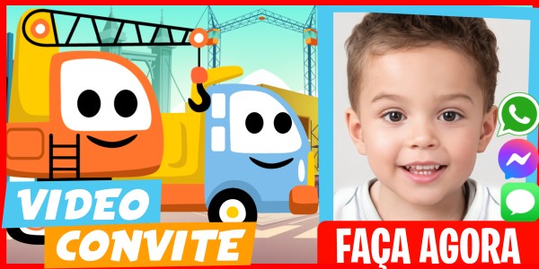 Faça um Video Convite Caminhões de Construção para Comemoração de Aniversário