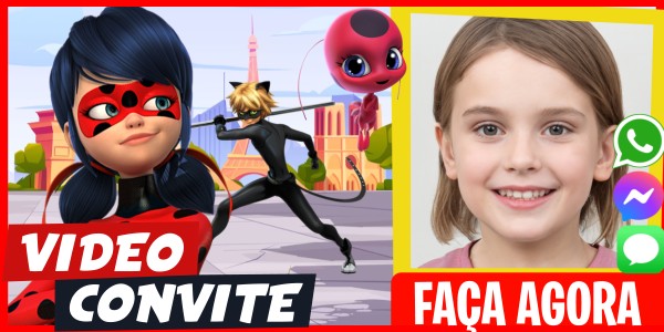 Faça um Video Convite Festa de Sorvete de Ladybug