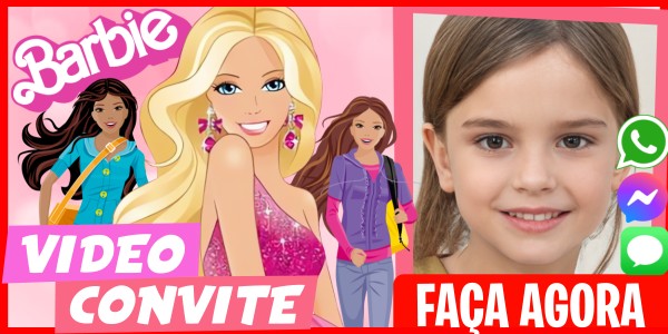 Faça um Video Convite Barbie Festa de Culinária