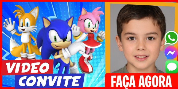 Faça um Video Convite Festa do Pijama Sonic