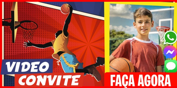Faça um Video Convite Festa do Pijama de Basquete