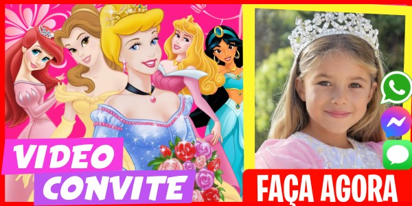 Faça um Video Convite Princesas de Festa de Sorvete