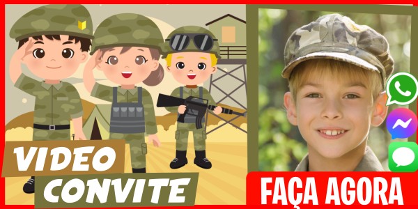 Faça um Video Convite Festa de Videogame de Guerra