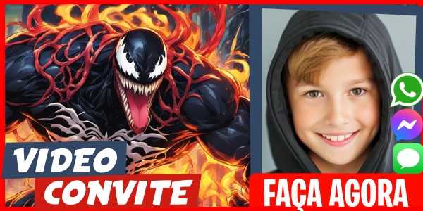 Faça um Video Convite Saudações de Aniversário Venom Spiderman