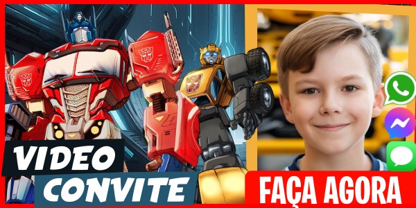 Faça um Video Convite Festa do Pijama dos Transformers