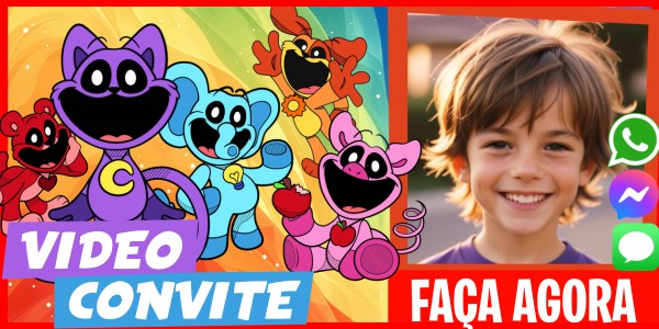 Faça um Video Convite Aniversário de Smiling Critters