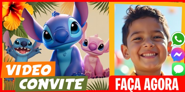 Faça um Video Convite Festa Surpresa Lilo e Stitch