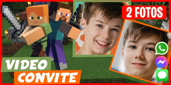 Faça um Video Convite Festa do pijama do Minecraft