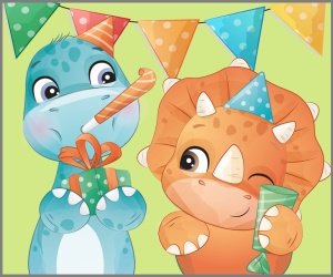 Invitación de cumpleaños personalizada gratis Dinosaurios Bebes