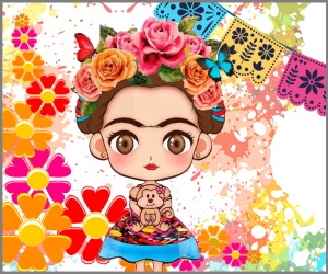 Free personalized birthday invitation frida_kahlo