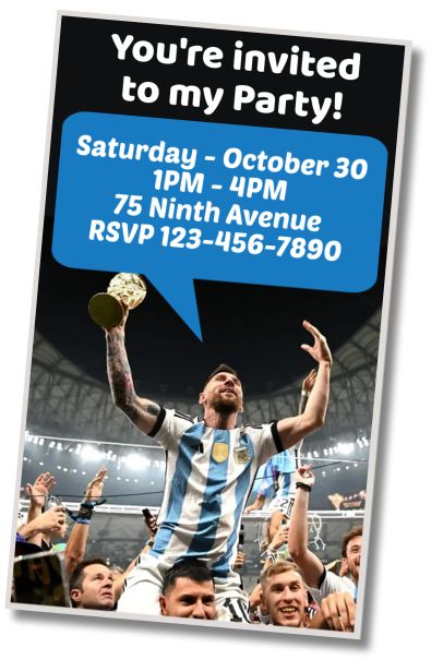 Free personalized birthday invitation Birthday Argentina Champion