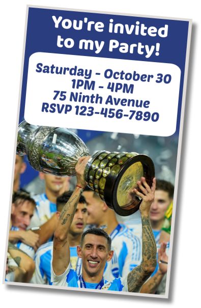 Free personalized birthday invitation Argentine Soccer Party