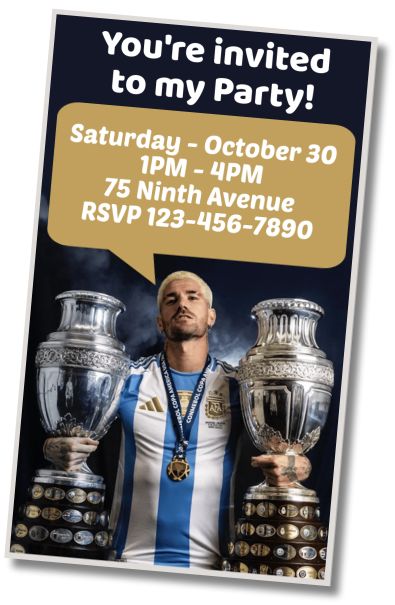 Free personalized birthday invitation Argentina Soccer National Team Birthday