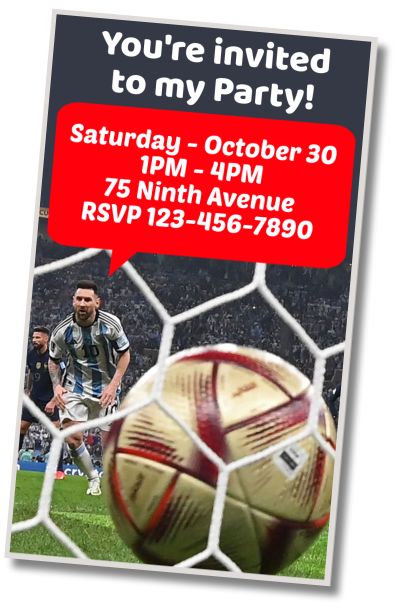 Free personalized birthday invitation Messi Birthday Surprise