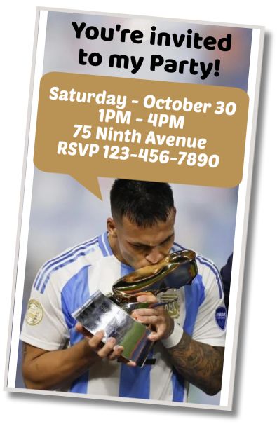 Free personalized birthday invitation Argentine Goleador Birthday