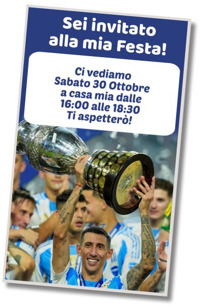 Invito di compleanno personalizzato gratuito Festa del Calcio Argentino