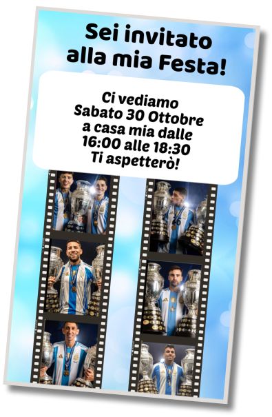 Invito di compleanno personalizzato gratis Partita tributo ai Campioni Argentini
