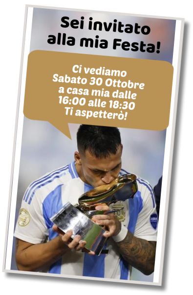 Invito di compleanno personalizzato gratis Compleanno del Goleador Argentino