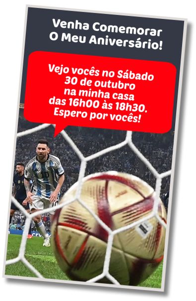 Convite de aniversário personalizado grátis Surpresa de Aniversário Messi
