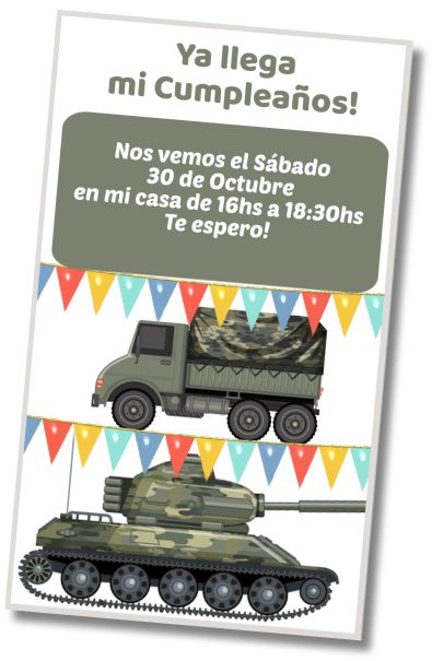 Invitación de cumpleaños personalizada gratis Fiesta de Videojuegos de Guerra
