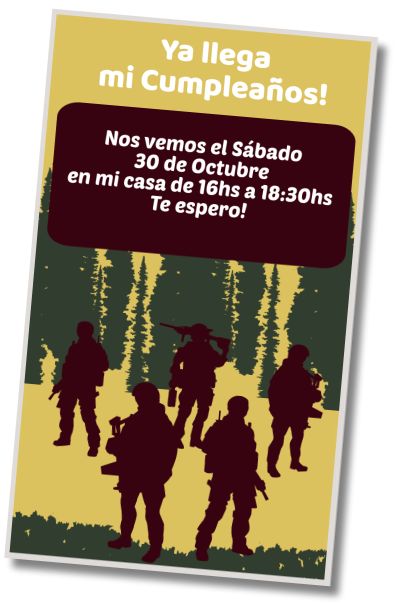Invitación de cumpleaños personalizada gratis Cumpleaños Sorpresa Militar