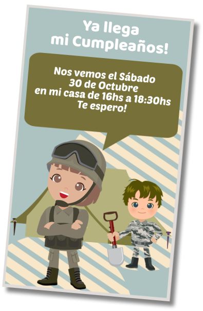 Invitación de cumpleaños personalizada gratis Fiesta en la Piscina Army