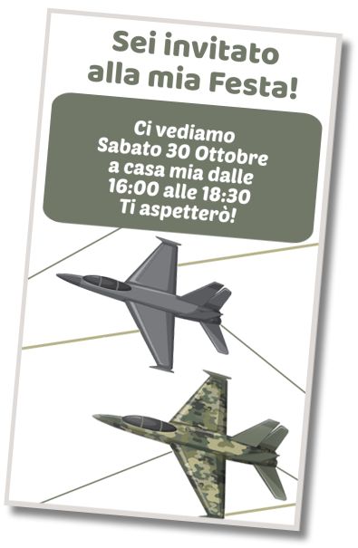 Invito di compleanno personalizzato gratis Compleanno dell'aviazione Militare