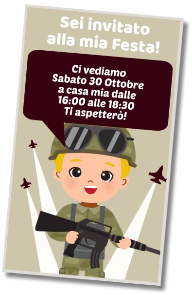 Invito di compleanno personalizzato gratis Compleanno dell'esercito