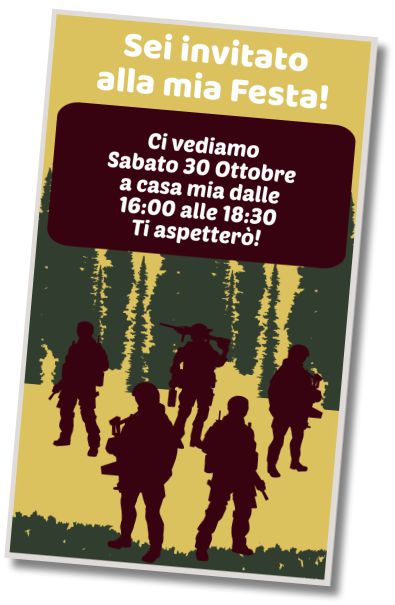 Invito di compleanno personalizzato gratis Compleanno a Sorpresa Militare