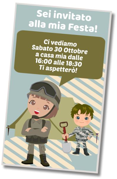Invito di compleanno personalizzato gratis Festa in Piscina dell'esercito